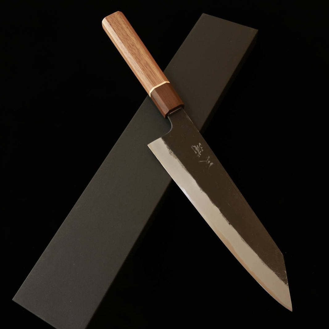 Miura MIURA Genbu gyuto tipo ken, Shirogami #2, acabamento negro forjado, cabo octogonal SGW (210 mm)