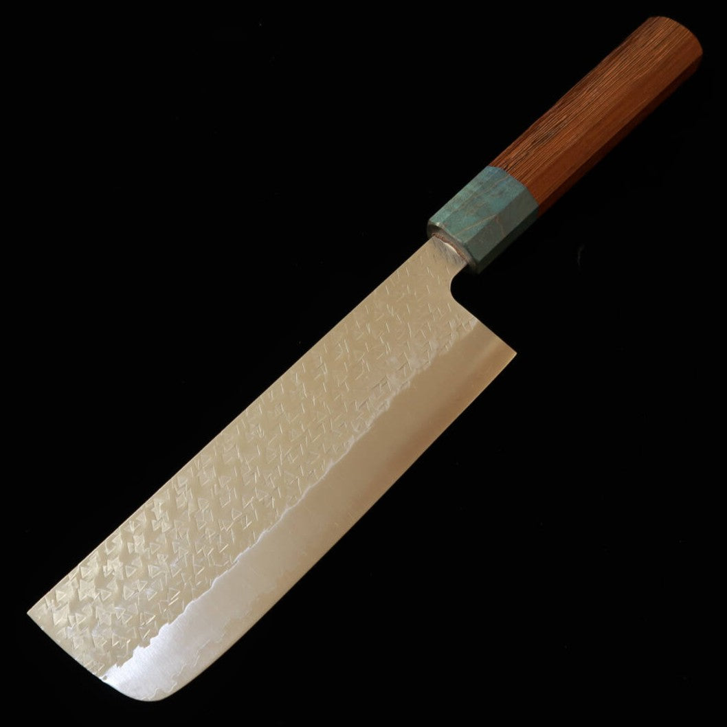三浦MIURA 吹雪 菜切 SG2 鎚目 鉄刀木/海青柄（165mm）