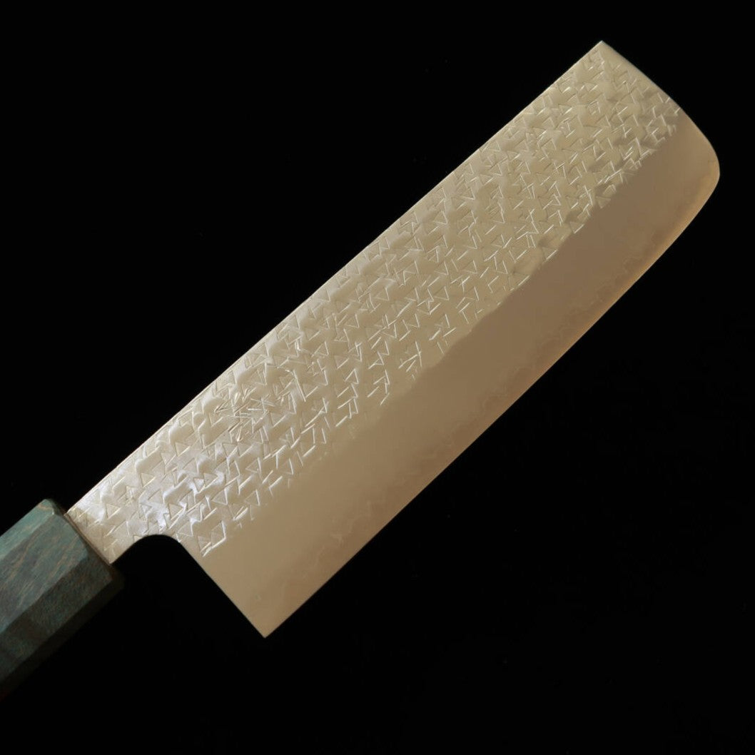 三浦MIURA 吹雪 菜切 SG2 鎚目 鉄刀木/海青柄（165mm）