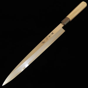 酔心 SUISIN 柳刃 青紙二号 本霞研 朴八角柄 左利き用 朴鞘付き (240-300mm)