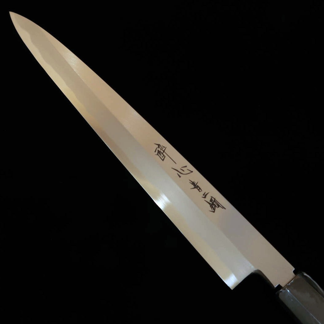Suisin Yanagiba Blue Steel #2 Hongasumi, Octagonal Magnolia Handle, Left-handed, with Magnolia Saya (240-300mm)