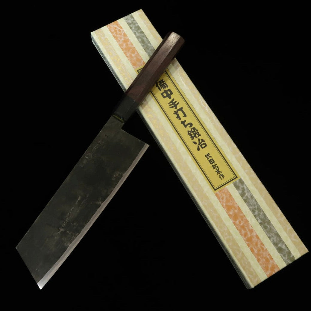 Takeda Hamono TAKEDA Forjado à Mão Bitchu Kiritsuke (Pequeno) Aço Hitachi Blue Super (210mm)