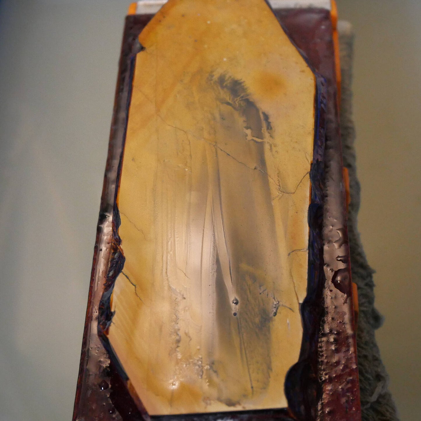 Pedra de amolar natural Okudono Subaita com base 65×171×16mm