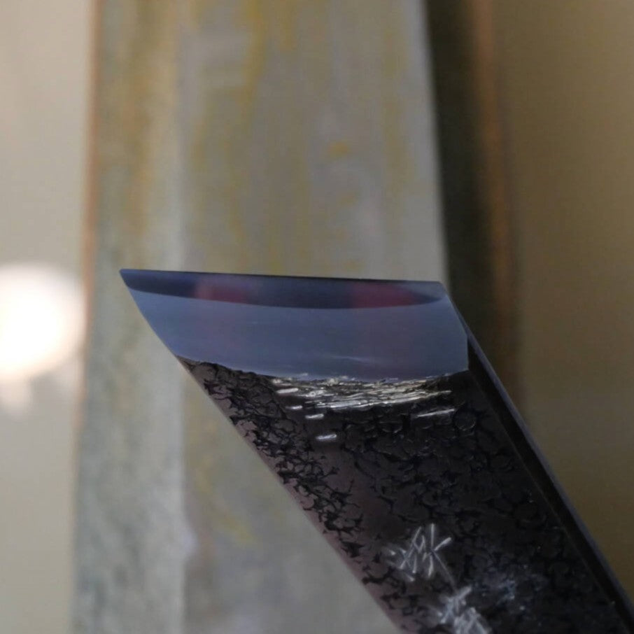 Pedra de amolar natural Nakayama Aoto, cor mizu-asagi, formato tipo “san”, 45 × 206 × 45 mm