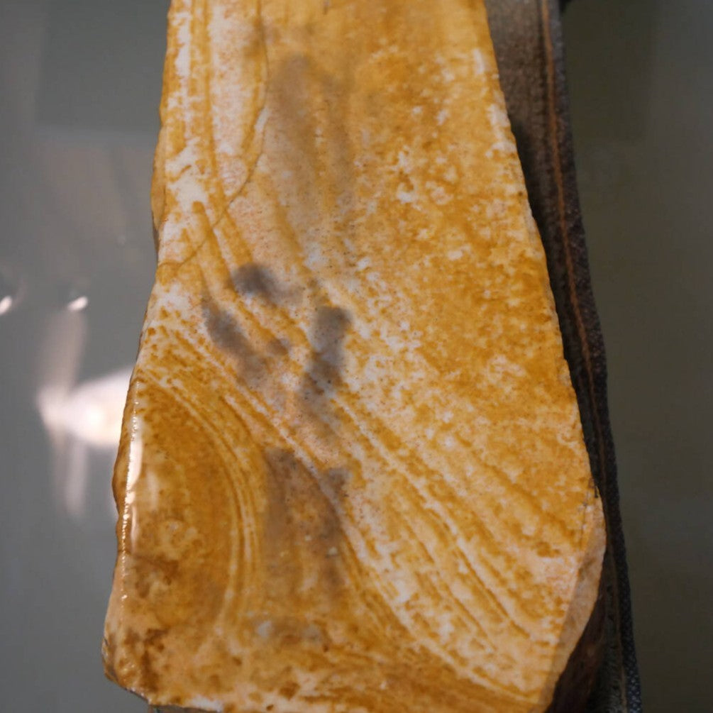 澪つくしひめ 天然砥石 伊豫銘砥 M33　木目　88×160×35ｍｍ