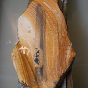 Mio Tsukushihime Piedra de afilar natural Iyo Meito M47, veta de madera, en caja de madera, 111×238×35 mm