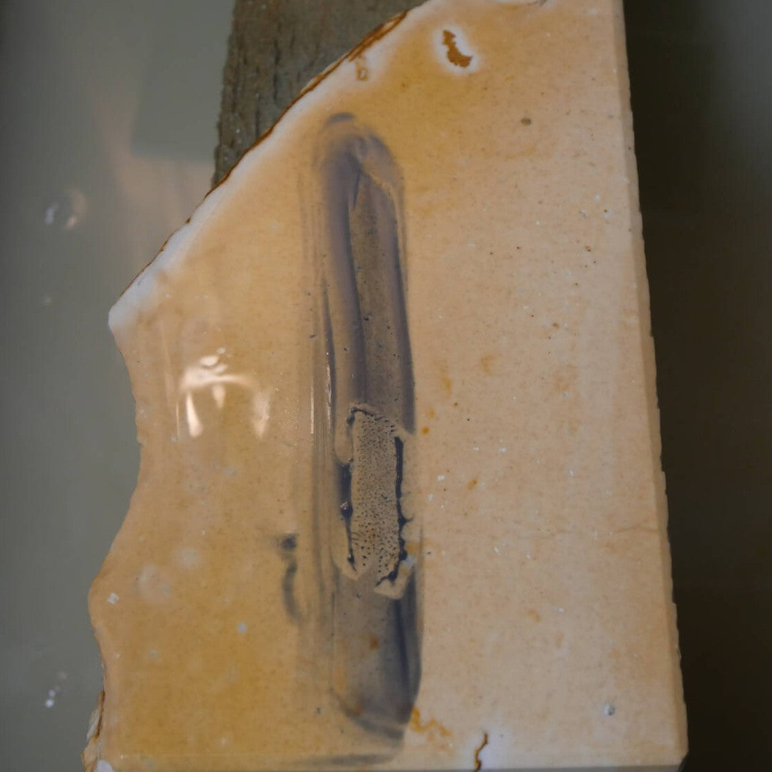 澪つくしひめ 天然砥石 伊豫銘砥 M48　斜陽 木箱入り　105×186×32mm