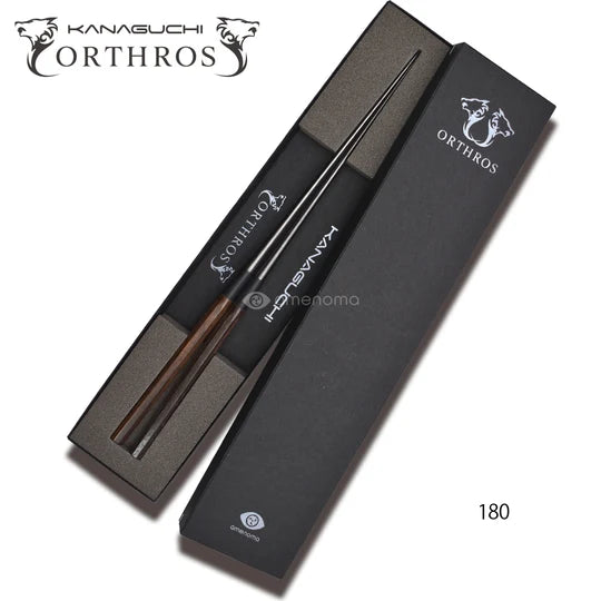 AMENOMA × Kanaguchi Seisakusho Orthros Black hashi de servir, acabamento escurecido, cabo de ébano (150/180 mm)
