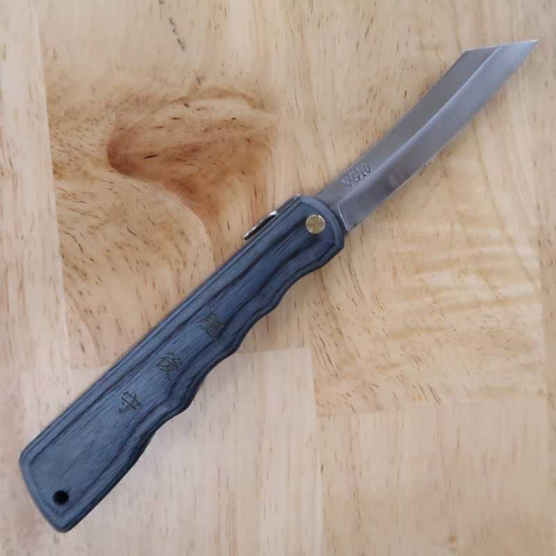 Nagaok Kanekoma Seisakusho HIGONOKAMI série Woody canivete Higonokami VG-10 Sora (70 mm)