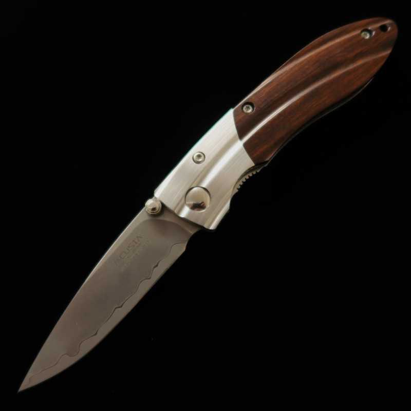 Canivete Mcusta Shinra Mistura Ripple SPG2 Cabo de Madeira de Ferro MC-0141G- (71mm)