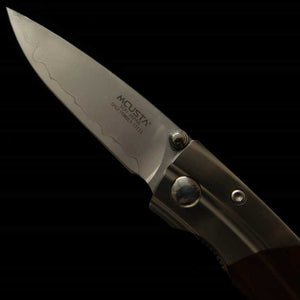 Navaja plegable MCUSTA Shinra Mixture Ripple SPG2 mango de madera de hierro MC-0141G- (71mm)
