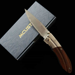 Navaja plegable MCUSTA Shinra Mixture Ripple SPG2 mango de madera de hierro MC-0141G- (71mm)