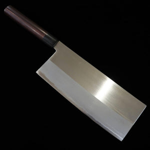 IKENAMI HAMONO acero Ao-2 con alma blanda de hierro, acabado pulido, mango de palisandro, cuchillo chino (210 mm)