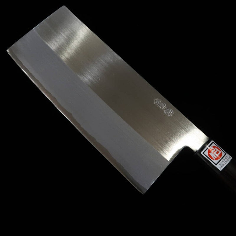 IKENAMI HAMONO acero Ao-2 con alma blanda de hierro, acabado pulido, mango de palisandro, cuchillo chino (210 mm)