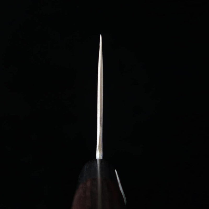 池浪刃物 IKENAMI HAMONO 青紙二号 軟鉄割込  磨き仕上げ 紫檀柄 中華包丁 (210mm)