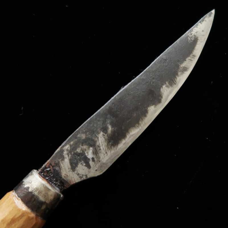 カニマン鍛治工房 ペティーナイフ 板バネ（炭素鋼）アリク柄（ウレタン塗布）(100mm)