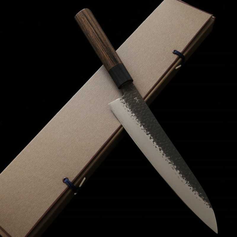 Gyuto SHIZU TAKUMI GEN VG-10 damasco  Acabamento kurouchi martelado (180-240mm)