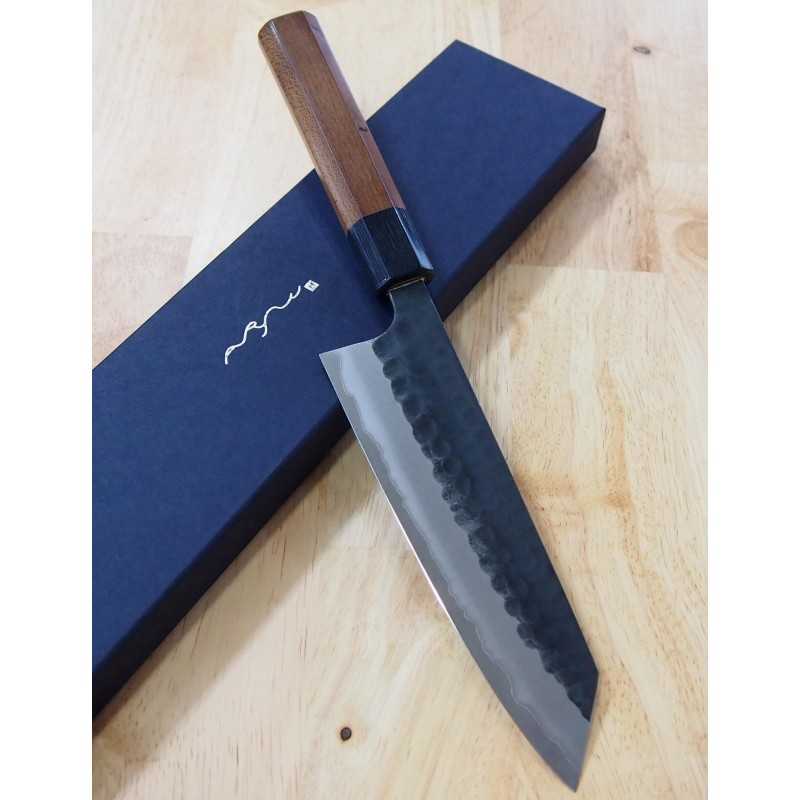 Anryu ANRYU Bunka Acero Azul Super martillado acabado negro mango octogonal de palisandro (170 mm)