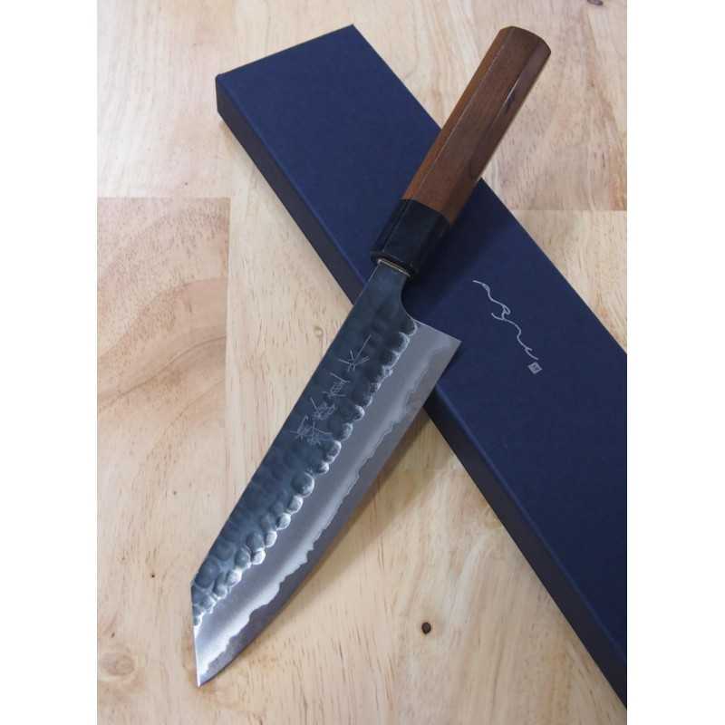 安立ANRYU 文化 青紙スーパー  鎚目 黒打ち 紫檀八角柄 （170mm）
