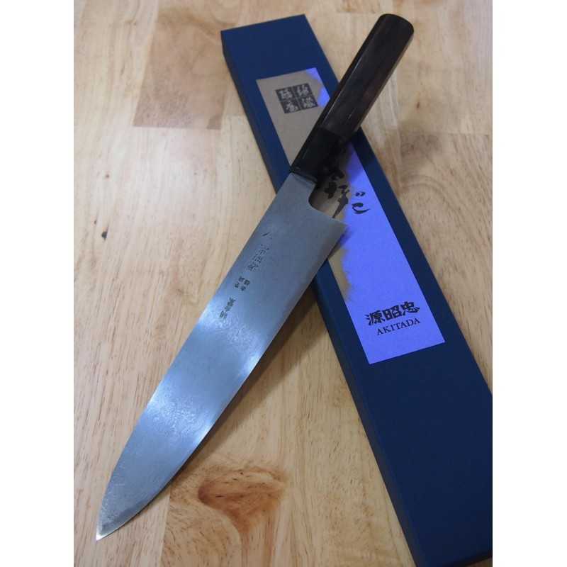 Gyuto MIZUNO Minamoto Akihisa, Aogami no.1, Damasco (240mm)