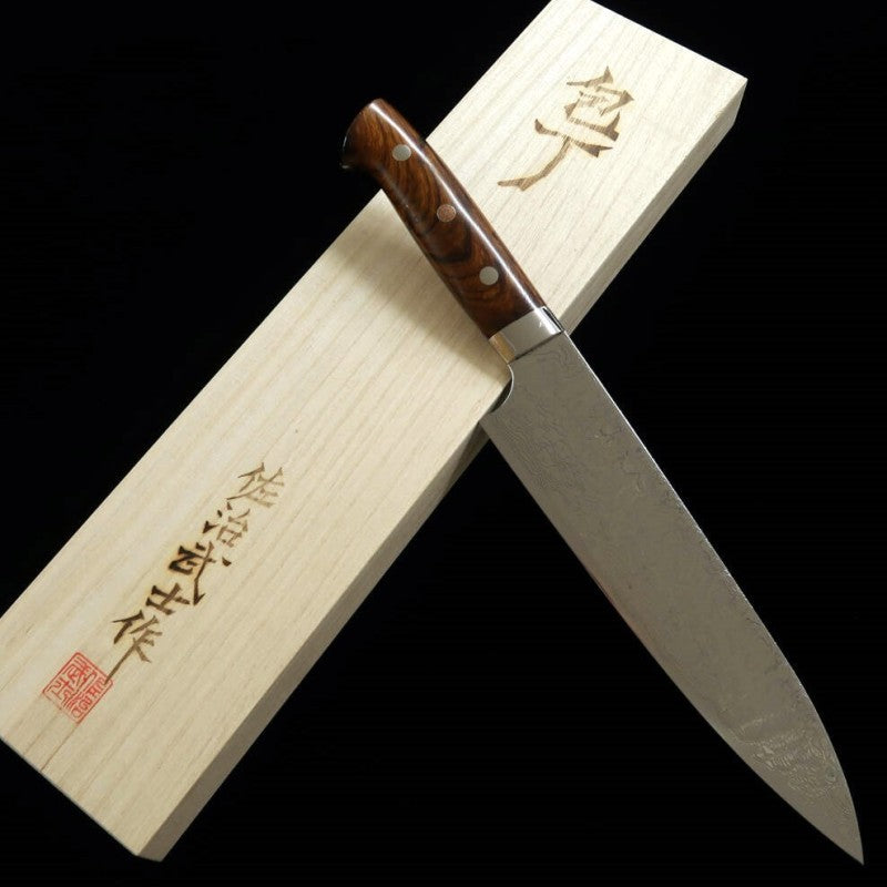Saji Takeshi R2 acabado diamante gyuto mango de ironwood (180-240 mm)
