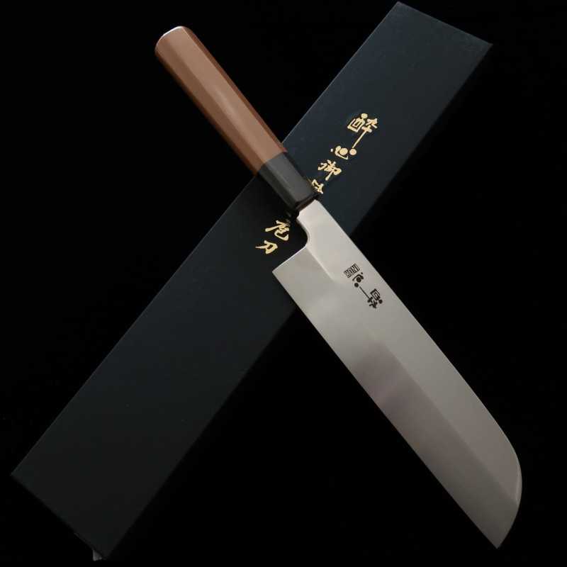 酔心 SUISIN INOX 本焼 和包丁 鎌薄刃 一位六角半丸柄 (210mm)