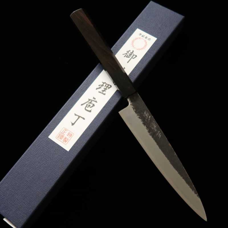三浦頂MIURA Itadaki 田中義一 白紙二号 ペティ 黒打仕上げ 黒檀八角柄 (150mm)