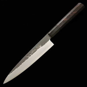 MIURA Itadaki – TANAKA Giichi, petty Shirogami n°2, finition kuro-uchi, manche octogonal en ébène (150 mm)