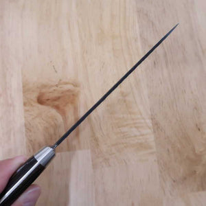 MIURA Petty Aogami Super steel Hammered Black finish Dark Brown Plywood Handle (135/150mm)