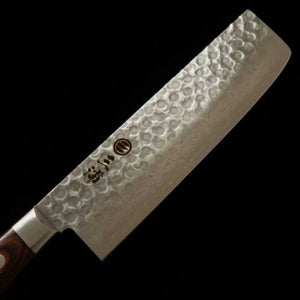 MIURA VG-10 Damas, manche en contreplaqué acajou, Nakiri (165 mm)