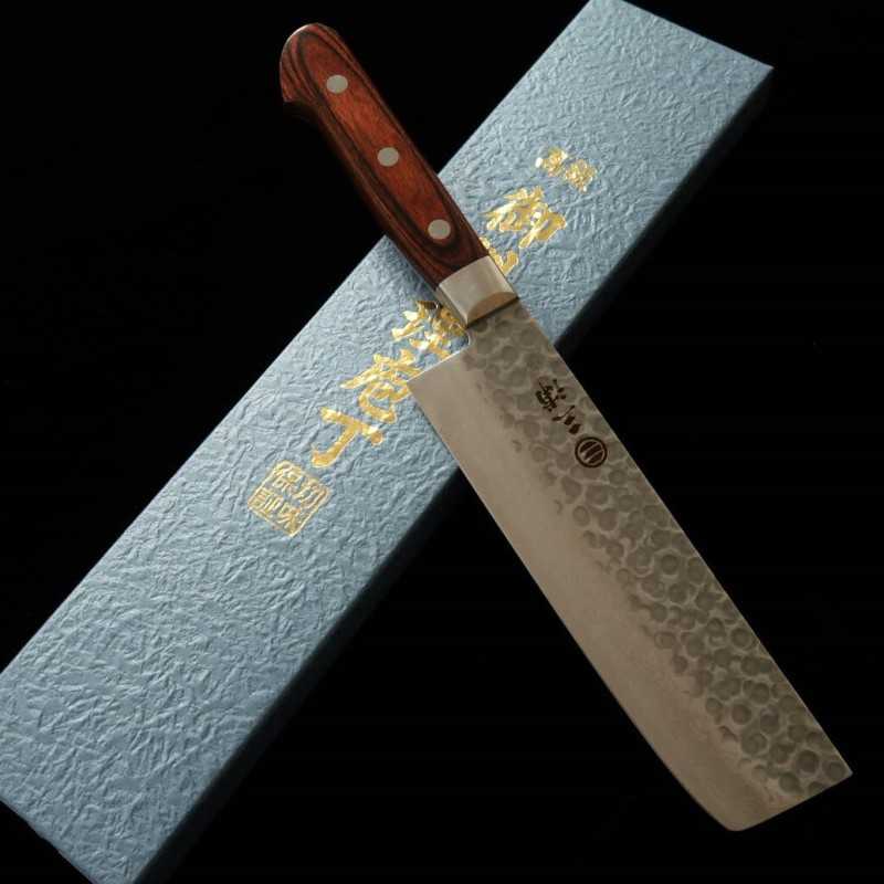 Nakiri Miura VG-10 Damasco Chapa de Mogno (165mm)