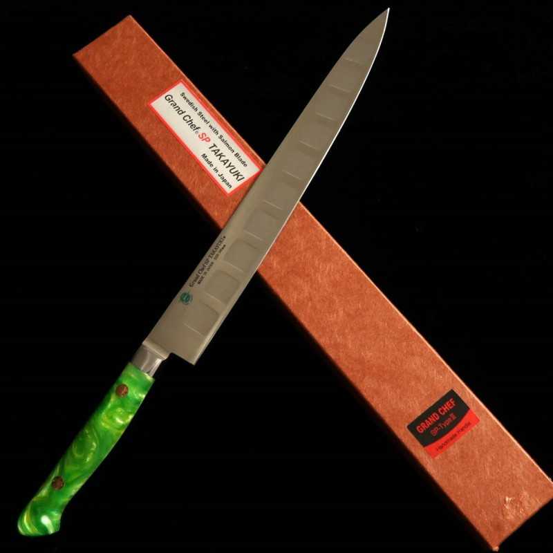 Sujihiki SAKAI TAKAYUKI Grand Chef SP Series Type III Jungle Special Steel Dimpled Knife Right Handed (240mm