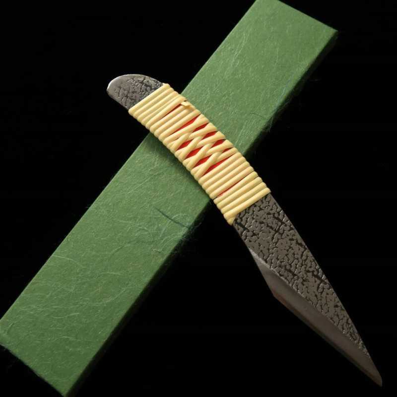 Kiridashi, blue steel, pistol type, wisteria-wrapped handle (24/30mm)