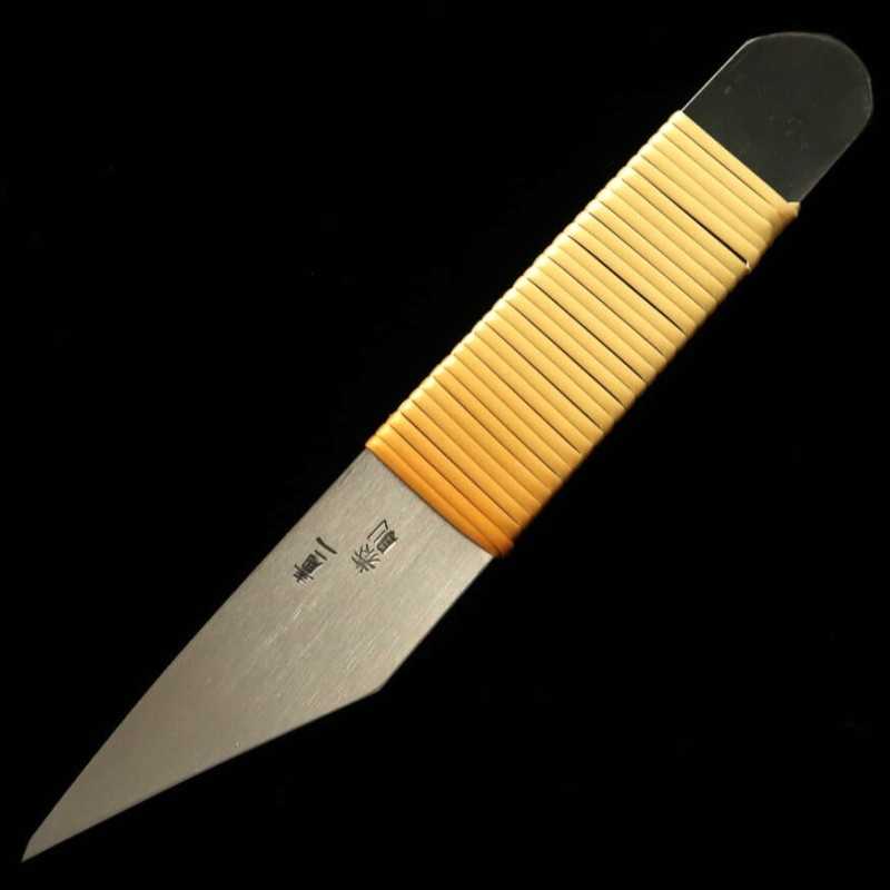 Kiridashi, blue steel, wisteria-wrapped handle (24/30mm)