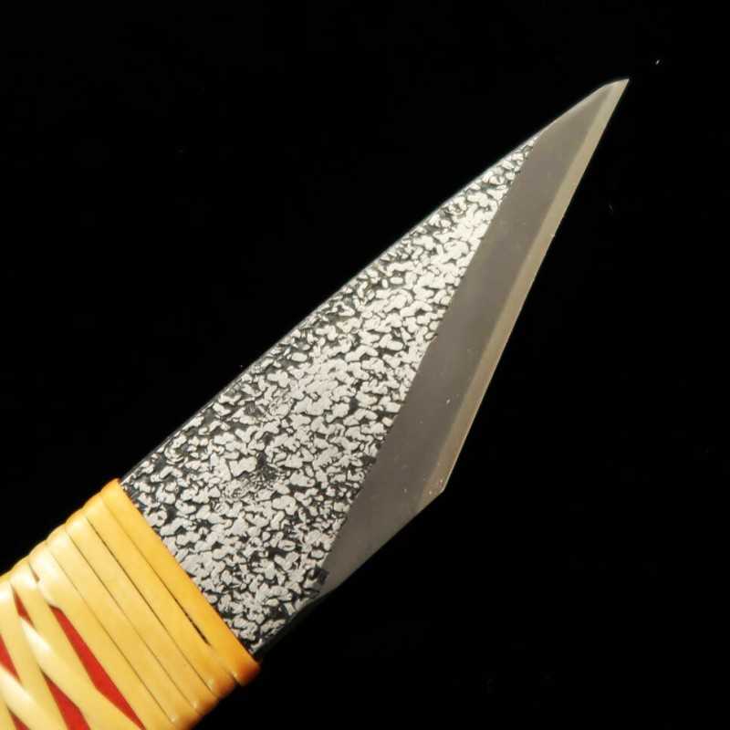 Kiridashi, blue steel, wisteria-wrapped handle (24/30mm)