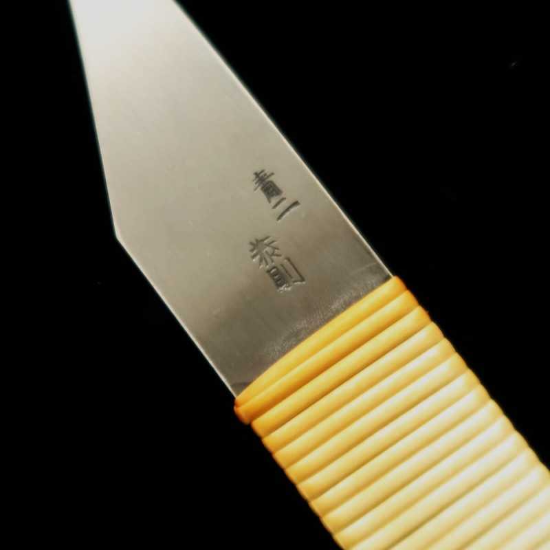 Kiridashi, blue steel, wisteria-wrapped handle (24/30mm)