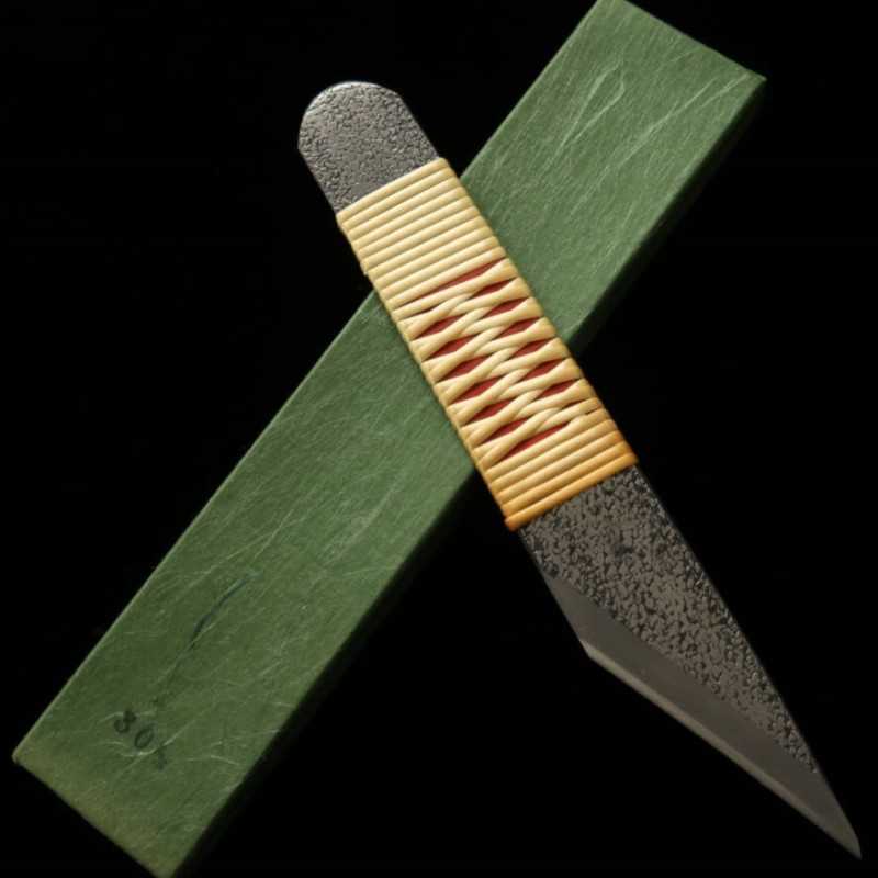Kiridashi, blue steel, wisteria-wrapped handle (24/30mm)