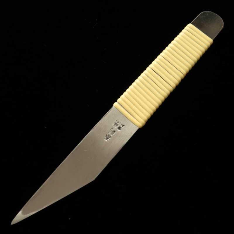 Cuchillo pequeño kiridashi Acero Aogami Super Mango enrollado en ratán (24/30 mm)