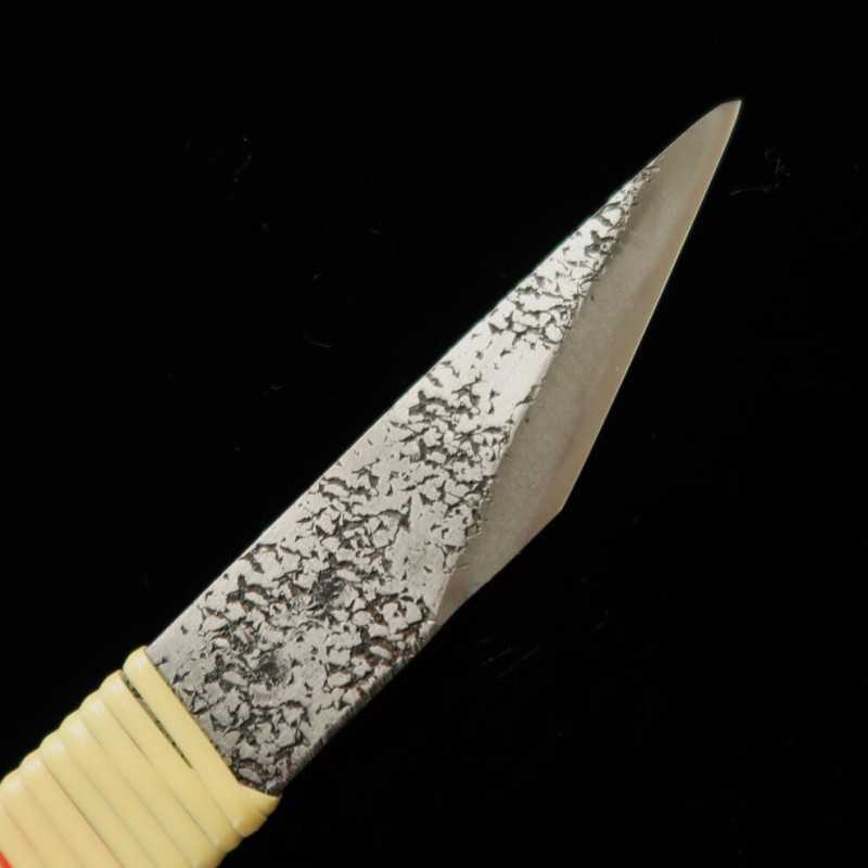 Cuchillo pequeño kiridashi Acero Aogami Super Mango enrollado en ratán (24/30 mm)