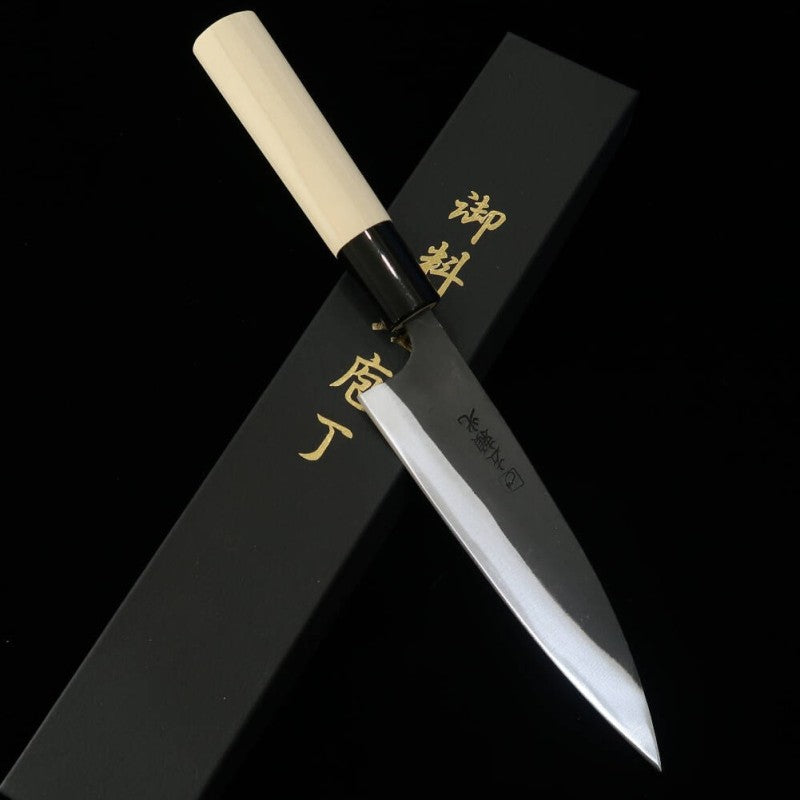 左頼光 HIDARIYORIMITSU アジ切 SK材 黒打ち 朴柄 （145mm）