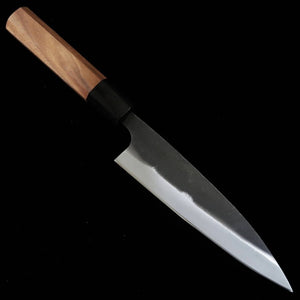 MIURA Miura cuchillo para jurel, acero azul nº 2 acabado forjado negro, mango de nogal (145 mm)