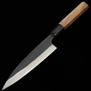 MIURA Miura cuchillo para jurel, acero azul nº 2 acabado forjado negro, mango de nogal (145 mm)