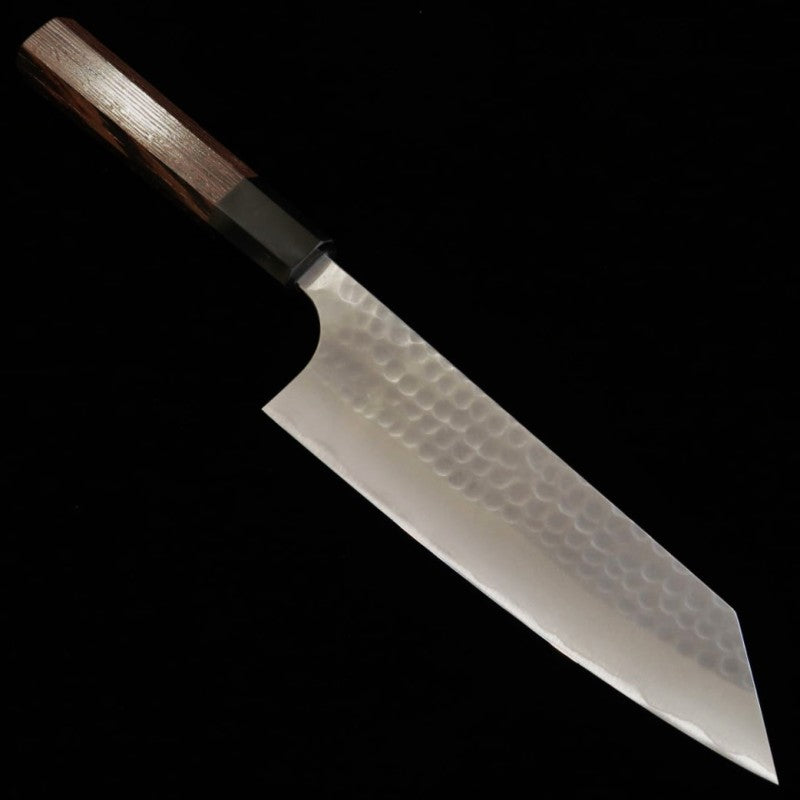 ANRYU, Bunka, Blue Steel No.2, Polished and Hammered Finish with Wenge Octagonal Handle (170mm)