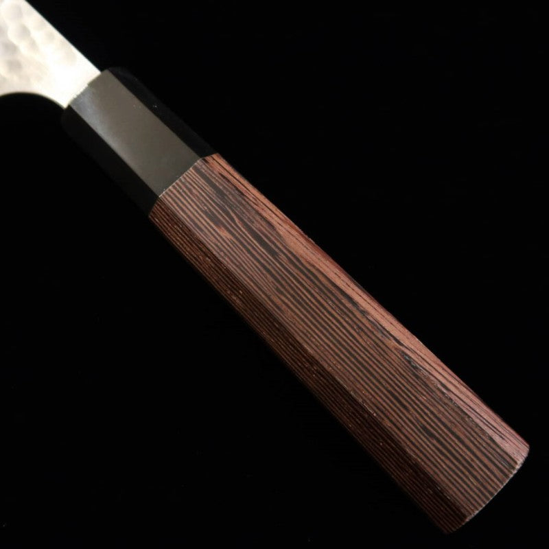 ANRYU, Bunka, Blue Steel No.2, Polished and Hammered Finish with Wenge Octagonal Handle (170mm)