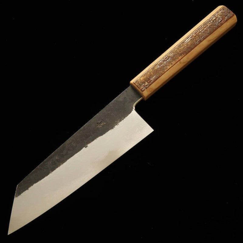 Bunka HADO Aogami No. 1 Black Damascus Cherry Bark Marble Handle (180mm)