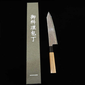 Miura 三浦 acero inoxidable VG10 damasco ennegrecido, cuchillo bunka (180 mm)