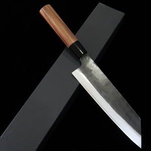 Miura bunka Shirogami #2 acabado negro, mango de nogal (190 mm)