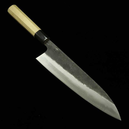 三浦 MIURA 白紙一号 黒打 牛刀 白水牛八角柄 (210-270mm)