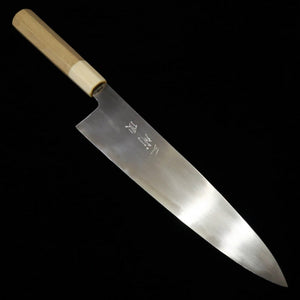 MIURA Itadaki, par Tanaka Giichi, Aogami #2, gyuto, finition M hairline, manche octogonal en corne de buffle blanche (210/240 mm)