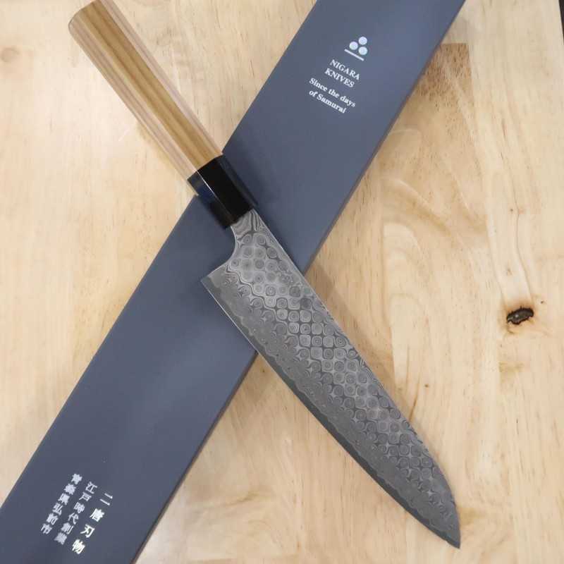 Forja de cuchillos Nitō NIGARA Anmon Gyuto SG2 mango octogonal de teca (210/240 mm)